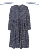 Ex Fat Face Women's Dress - Long Sleeve Elsie Wave Dot Button up Navy - 12 Regular