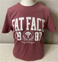 Fat Face Spell Out T-Shirt BNWT's Men's Dusky Pink Cotton Short Sleeved Size L - L Regular