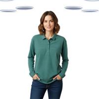 Ex Fat Face Womens Jersey Shirt - Long Sleeve Collared Striped Teal Blue - 22 Regular