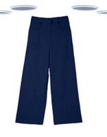 Ex Fat Face Womens Trousers - Wide Leg Linen Mix Navy (Defect) (Size 6) - 6 Regular