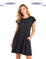 Ex Fat Face Womens Dress - Short Cap Sleeve Jersey Black (Size 12) (Defect) - 12 Regular