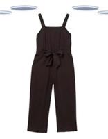 Ex Fat Face Women's Linen Blend Jumpsuit - Sleeveless Woven Black Phantom - 6 Regular