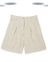 Ex Fat Face Womens Linen Shorts - Stripes Deal Woven Cream (Defect) - 12 Regular