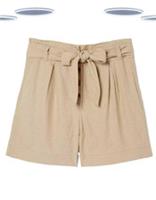 Ex Fat Face Women's Linen Blend Shorts - Woven Natural Stone (Defect) Size 14 - 14 Regular