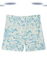 Ex Fat Face Women's Linen Blend Shorts - Floral Print Woven Blue (Defect) - 12 Regular