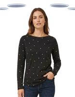 Ex Fat Face Women's Metallic Spot T-Shirt - Jersey Black (Defect) Size 10 - 10 Regular