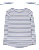 Ex Fat Face Women's T-shirt - Jersey Breton Long Sleeves Blue (Defect) Size 10 - 10 Regular