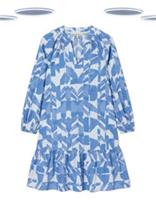 Ex Fat Face Womens Dress - Geometric Printed Blue (Defect) (Size 12R) - 12 Regular