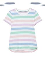 Ex Fat Face Women's T-shirt - Short Sleeve Stripe Ivory Mix (Defect) Size 16 - 16 Regular