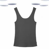 Ex Fat Face Women's Natural Rib Pyjama Vest Top - Cotton Stretch Lounge Grey - 10 Regular