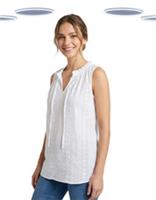 Ex Women's Frill Longline Top Fat Face Cotton Broderie Summer White (Imperfect) - 12 Regular