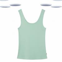 Ex Fat Face Women's Natural Rib Pyjama Vest Top- Lounge Mint (Slight Defect) - 12 Regular