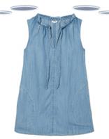 Ex Fat Face Chambray Cotton Longline Top Sleeveless Denim Tunic (Slight Defect) - 12 Regular