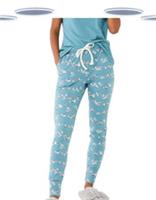 Ex Fat Face Women's Lounge Leggings - Jersey Pajama Blue Penguin (Slight Defect) - 10 Regular