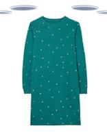 Ex Fat Face Womens Green Embroidered Sweat Dress Cotton Relaxed (Slight Defect) - 10 Regular