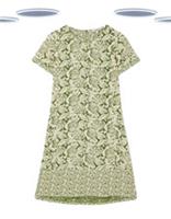 Ex Fat Face Womens Simone Green Damsk Floral Jersey Dress Pockets (Slight Defect - 12 Regular