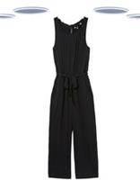 Ex Womens Fat Face Jersey Jumpsuit Wide Leg - Tie Waist Cropped (Slight Defect) - 10 Regular