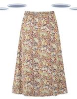 Ex Fat Face Womens Stretchy Sina Paisley Jersey Maxi Skirt Brown (Slight Defect) - 12 Regular