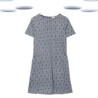Ex Fat Face Womens Simone Sea Floral Jersey Dress Blue Cotton (Slight Defect) - 14 Regular