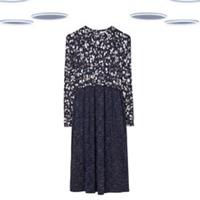 Ex Fat Face Womens Short Midi Dress - Spotted Printed Navy (Slight Defect) - 8 Regular