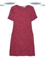Ex Fat Face Women's Simone Dress - Short Sleeve Spot Berry Pink (Slight Defect) - 16 Regular