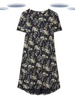 Ex Fat Face Womens Short Sleeve Simone Jersey Dress Navy (Slight Defect)