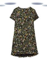 Ex Womens Fat Face Jersey Simone Dress Forest Fauna Black (Slight Defect) - 6 Regular