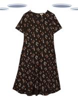 Ex Fat Face Womens Short Sleeve Simone Floral Jersey Dress Black (Slight Defect) - 12 Regular