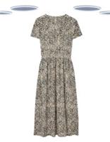 Ex Fat Face Womens Navi Spot Jersey Midi Dress Natural Cotton (Slight Defect) - 14 Regular