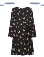 Ex Fat Face Teri Floral Wrap Dress Black Womens Knee Length (Slight Defect) - 8 Regular