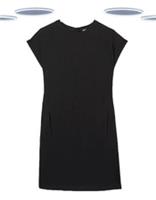 Ex Fat Face Black Jersey Dress Cotton Modal Cap Sleeve Womens (Slight Defect) - 8 Regular