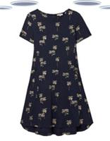 Ex Fat Face Womens Simone Foil Palm Jersey Dress Cotton Modal (Slight Defect) - 14 Regular