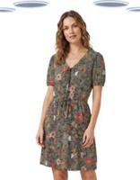 Ex FatFace Floral Jersey Midi Dress Cotton Modal V Neck Womens (Slight Defect) - 14 Regular
