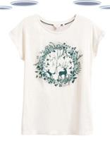 Ex Fat Face Women's Short Sleeve Forest Scapes T-Shirt in Cream (Slight Defect) - 8 Regular