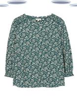 Ex Fat Face Womens 3/4 Sleeve Vintage Floral Top Prairie Green (Slight Defect) - 8 Regular