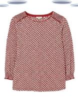 Ex Fat Face Women's Artisan Geo Print Top in Red Woodblock (Slight Defect) - 8 Regular