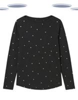 Ex Fat Face Women's Metallic Spot T-Shirt Jersey Black (Slight Defect) - 10 Regular