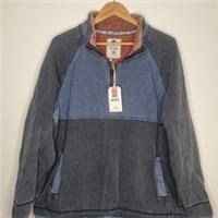 FatFace Airlie 1/4 Zip Sweatshirt XL Blue Colourblock Cotton Funnel Neck NWT - XL Regular