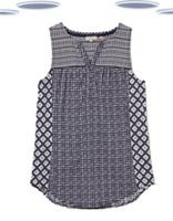 Ex Fat Face Womens Sleeveless Woven Vintage Geo Print Cami Navy (Slight Defect) - 8 Regular