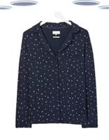 Ex Fat Face Women's Long Sleeve Jersey Star Pyjama Shirt in Navy (Slight Defect) - 12 Regular