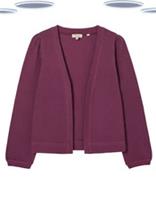 Ex Fat Face Women's Balloon Sleeve Cropped Cardigan Burgundy (Slight Defect) - 6 Regular