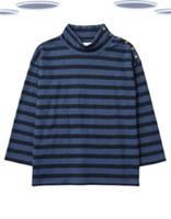 Ex Fat Face Women's Funnel Stripe Sweat Top in Washed Blue (Slight Defect) - 12 Regular