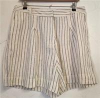 Ladies BNWT FAT FACE CREAM AND NAVY STRIPE LINEN SHORTS Size 12 - CG S14 - 12 Regular