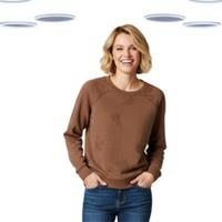 Ex Women's Fat Face Jumper Dark Brown Crew Neck Embroidered (Slight Defect) - 12 Regular