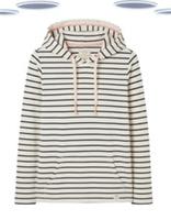 Ex Fat Face Womens Long Sleeve Cotton Sally Stripe Hoodie Ivory (Slight Defect) - 10 Regular