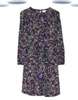 Ex Fat Face Women's Long Sleeve Inspirit Floral Dress in Black - 12 Regular