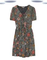 Ex Fat Face Womens Nill Floral Jersey Midi Dress Ruched Detail (Slight Defect) - 12 Regular