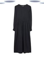 Ex Womens Fat Face Jersey Navi Long Sleeve Midi Dress Black (Slight Defect) &pound;50 - 12 Regular