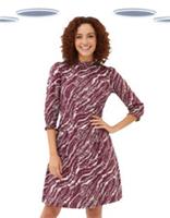 Ex Fat Face Womens Wild Terrain Printed Smocked Jersey Dress Red (Slight Defect) - 12 Regular