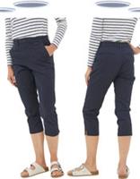 Ex Fat Face Womens Trousers Navy Blue Farnham Crop Chinos Cotton (Slight Defect) - 10 Regular